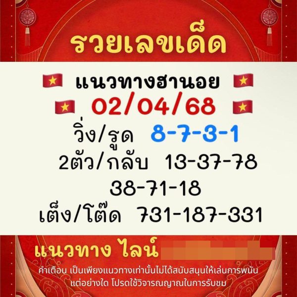 รูปภาพเลขเด็ดหวยฮานอยของ lekdedonline