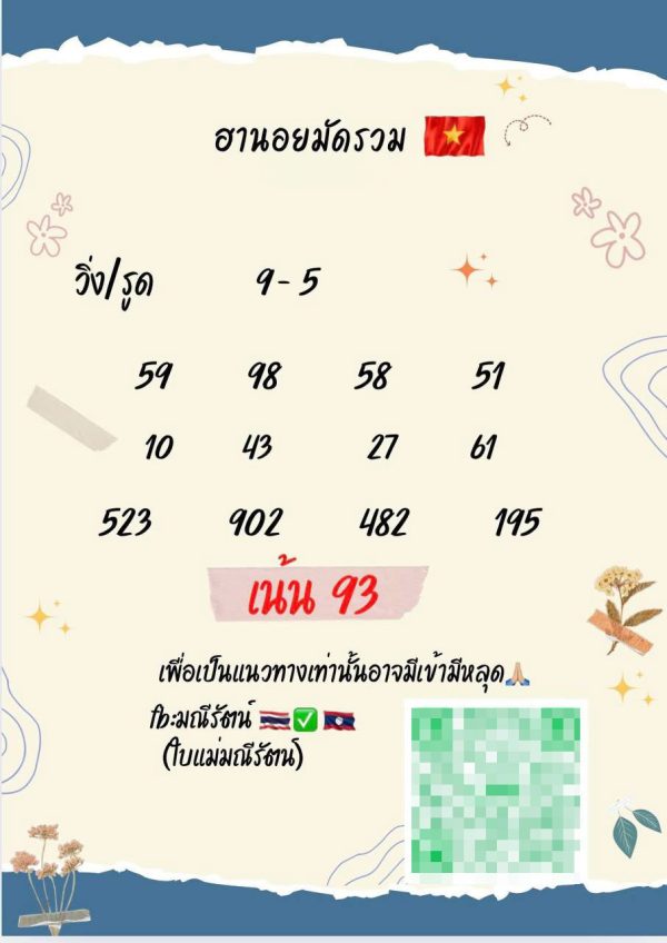 รูปภาพแนวทางหวยฮานอยวันนี้ของ lekdedonline