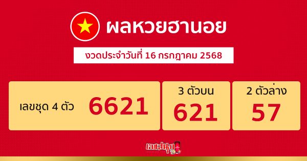 รูปภาพผลหวยฮานอยวันนี้ของ lekdedonline