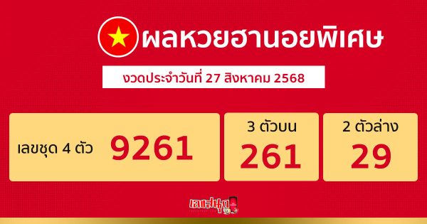 รูปภาพผลหวยฮานอยพิเศษวันนี้ของ heng99