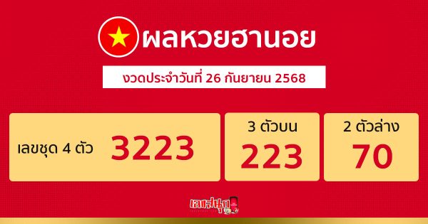รูปภาพผลหวยฮานอยวันนี้ของ lekdedonline