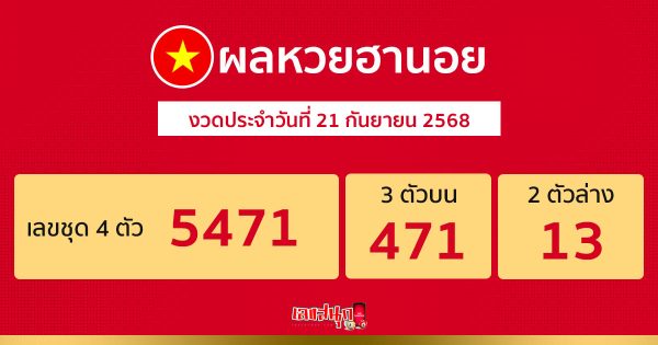 รูปภาพผลหวยฮานอยวันนี้ของ lekdedonline