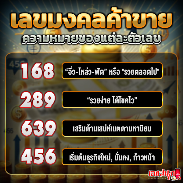 รูปภาพความหมายของเลขมงคลค้าขายของ heng99