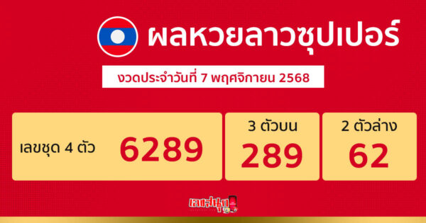 รูปภาพผลหวยลาวซุปเปอร์วันนี้ของ lekdedonline